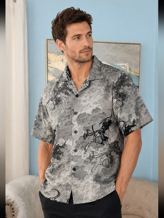 Rebel Vengeance Other - Rebel Vengeance Tapestry Apocalypse Horseman Grey Black Shirt Mans Sz L